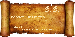 Bondor Brigitta névjegykártya