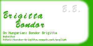 brigitta bondor business card